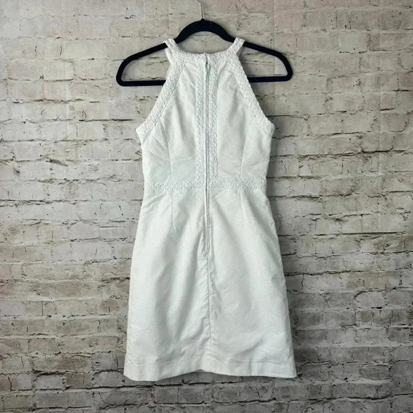 Lilly Pulitzer 00 Charlize Stretch Shift Dress Resort White Lined Halter Bridal - Picture 2 of 10
